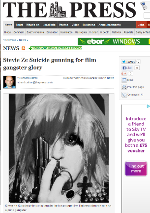 STEVIE ZESUICIDE GUNNING FOR FILM GANGSTER GLORY